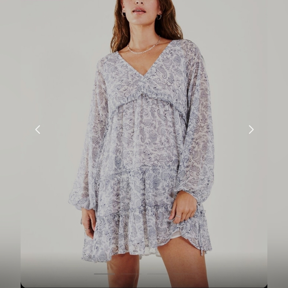 Boho Lined Tiered Paisley Dress - PTP 18.5"